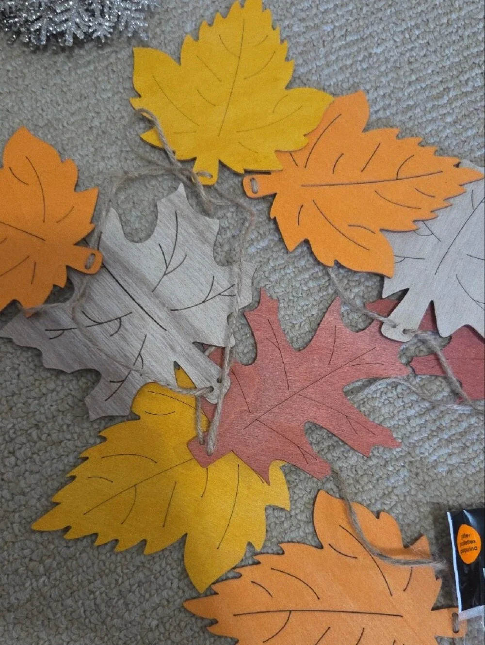 Autumn Pumpkin & Leaf Garland - Orange Fall Party Decor